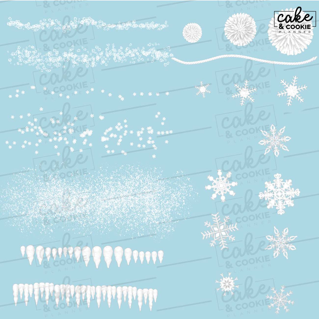 Winter Seasonal Procreate Pack - Digital Cake Sketching